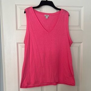 J. Crew Bright Pink V-Neck Tank Top